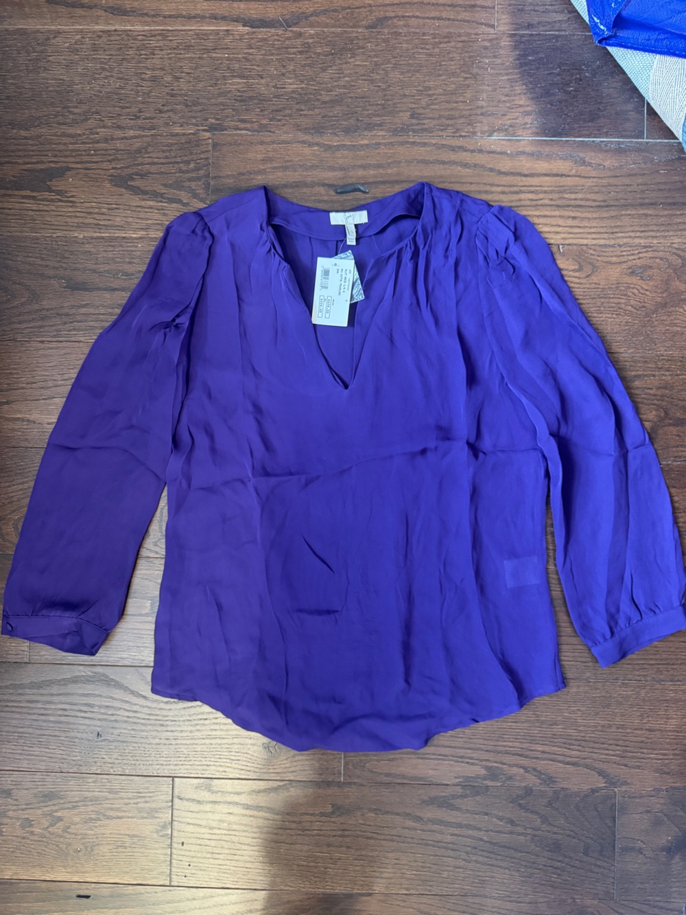 Joie Deep Purple V-Neck Long Sleeve Blouse